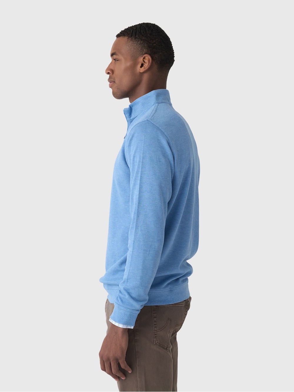 Peter Millar Blue Crown Comfort Stretch Interlock Quarter Zip Pullover Sweater L - Picture 3 of 16
